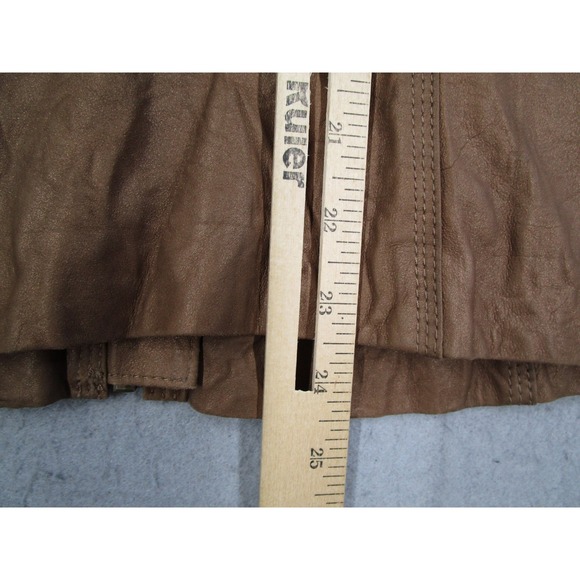 Alpinestars by Denise Focil Women Medium Tan Leather Moto Cafe Racer Jacket - Picture 9 of 12